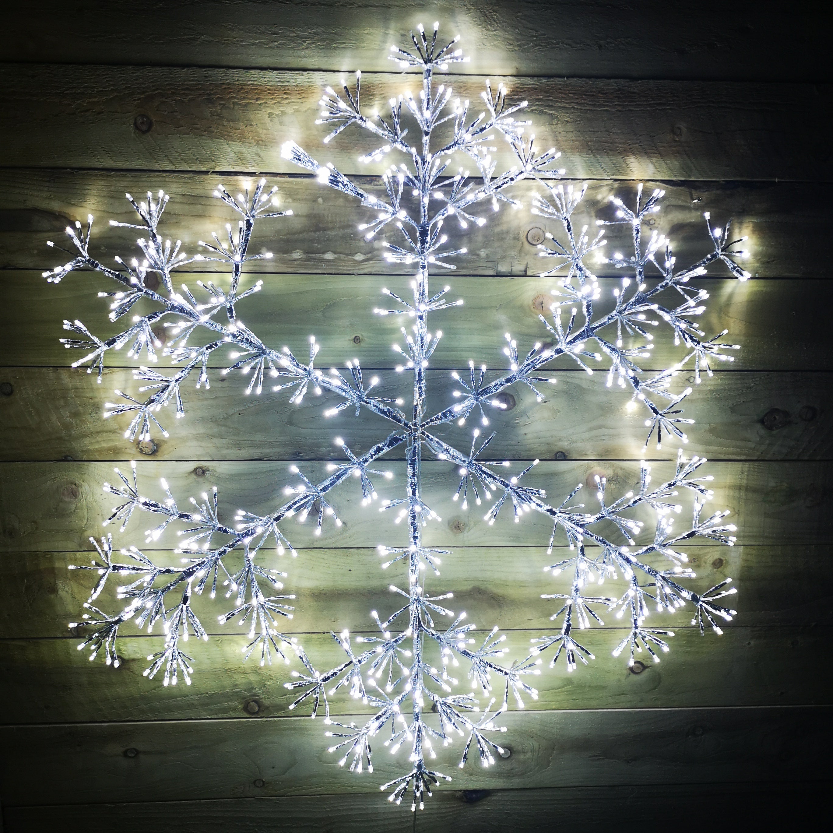 Image of 1.2m Premier Silver Starburst Christmas Snowflake 960 White LEDs