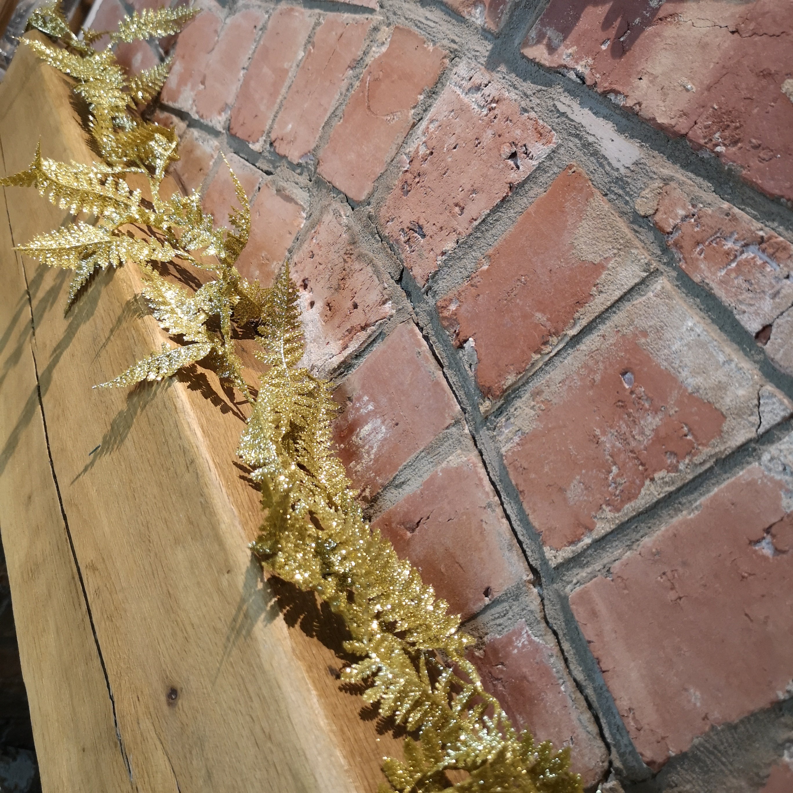 Image of 1.8m Christmas Maidenhair Fern Garland Decoration Gold