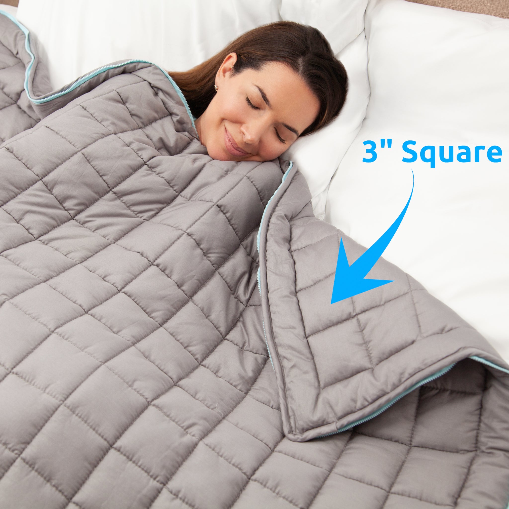 20 lb Weighted Blanket in London Grey with Patented Zipper System