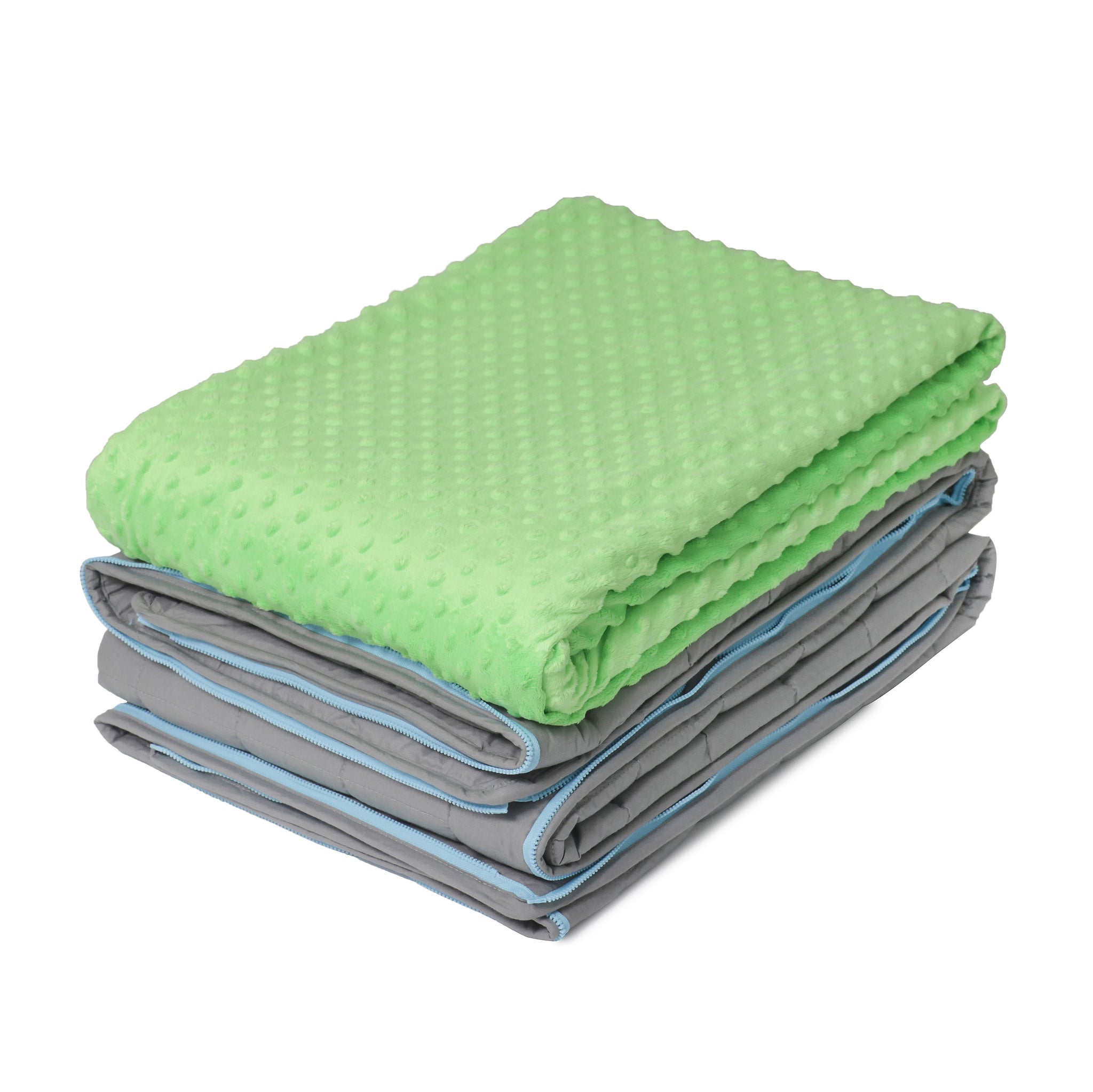 10 lb Weighted Blanket in Lime Green with Patented Zipper System