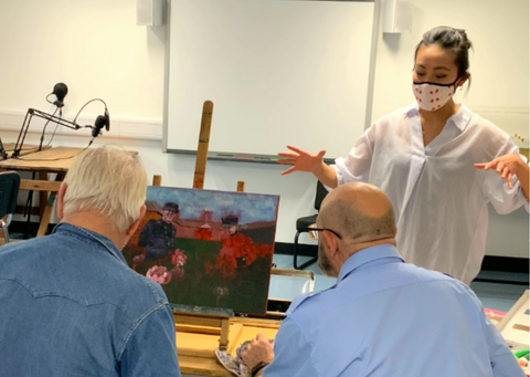 The Peony Girl Workshop at the Royal Hospital Chelsea painting for an auction