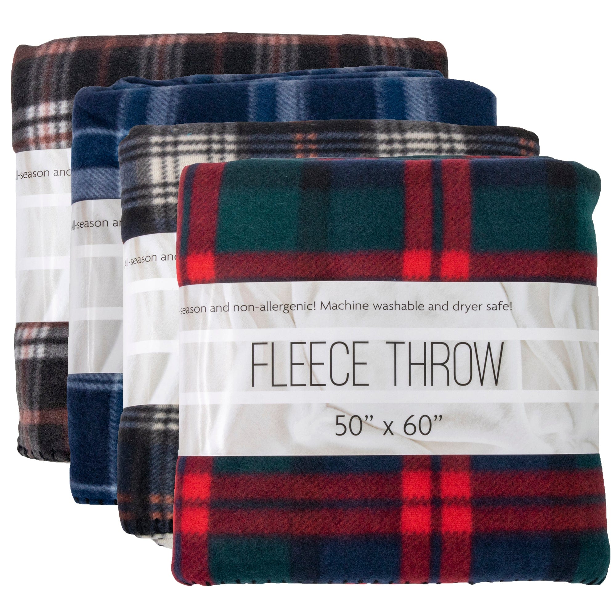 Plaid Fleece Blankets 50" x 60" - BagsInBulk.ca product image