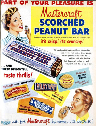 Scorched Peanut Bar Vintage Ad