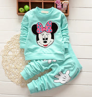 2017 Newborn Baby Girls Clothes Set Cartoon Long Sleeved Tops + Pants 2PCS Outfits Kids Bebes Clothing Childrens Jogging Suits