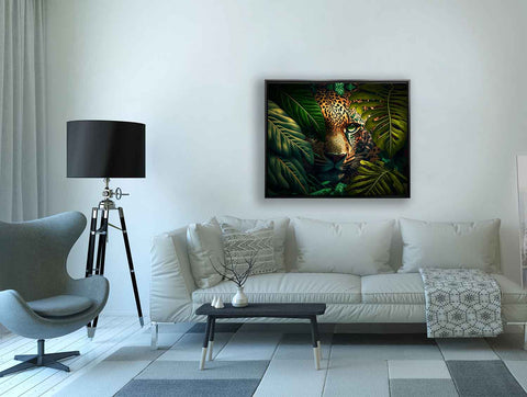 The leopard in the wildlife. Nature Prints. The canvas artwork is high resolution.