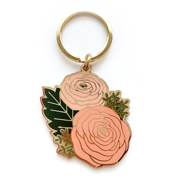 CRASPIRE 12pcs Tulip Resin Keychain Flower Key Chain 6 Style Leaf Key Rings Transparent Floral Hanging Pendants Charm Keyrings