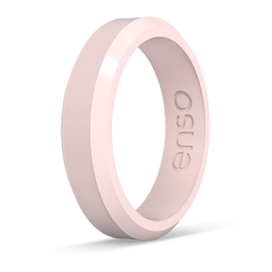 Bevel Thin Silicone Ring Pink Sand