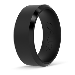 Bevel Silicone Ring Obsidian