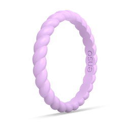 Braided Stackable Silicone Ring Lavender