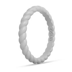 Braided Stackable Silicone Ring Misty Grey