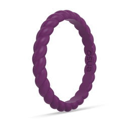 Braided Stackable Silicone Ring Plum