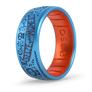 Image of Seize Your Moment Ring - Vibrant blue-green with striking red-orange accents.