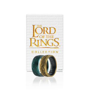 Image of 2-Ring Collectors Box Bundle - Distressed Metallic warm golden yellow outer ring with metallic true black inner ring.