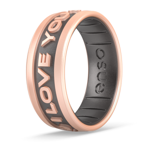 Image of “I Love You.” (English) Ring - Platinum inner ring with rose gold outer ring.
