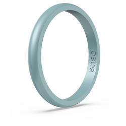 Birthstone Classic Halo Silicone Ring Aquamarine