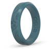 Etched Bevel Thin Silicone Rings - Teal Trails