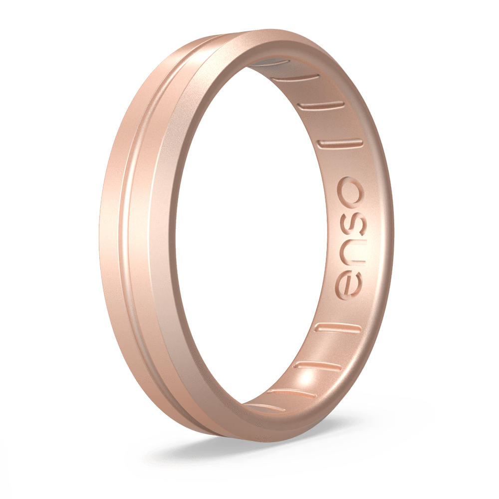 Enso Rings Classic Elements Silicone Ring - Made in The USA - Comfortable,  Breathable, and Safe - Breast Cancer Awareness - Size 8