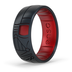 Image of Darth Vader Ring - Metallic true black outer ring etched to reveal a deep, true red inner ring with hints of shimmer.