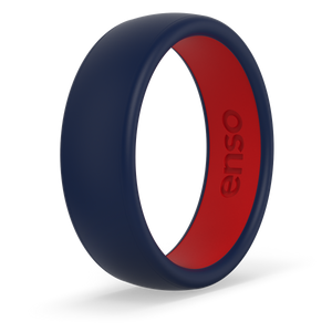 Image of Navy Blue/Red Ring - Dark blue denim color outer ring with a true red inside ring.