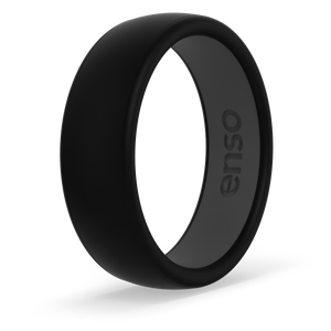 Image of Obsidian/Slate Ring - Bold, true black outer ring with a cool dark gray inside ring.