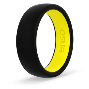 Image of Obsidian/Yellow Ring - Bold, true black outer ring with vibrant bright yellow inside ring.