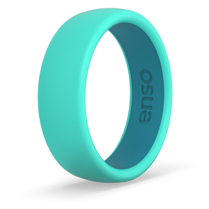 Image of Teal/Aqua Ring - Bright blue green outside ring with an aqua inner ring..