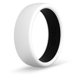 Image of White/Obsidian Ring - Bold, true white outer ring with a true black inside ring.