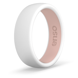 Image of White/Pink Sand Ring - Bold, true white outer ring with a pale peachy pink inside ring.