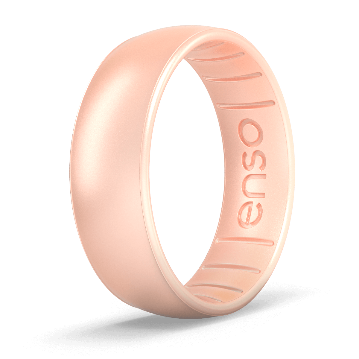 Enso Rings Classic Elements Silicone Ring - Made in The USA - Comfortable,  Breathable, and Safe - Breast Cancer Awareness - Size 8