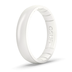 Elements Classic Thin Silicone Ring Pearl