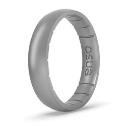 Thin Elements Silicone Ring Silver