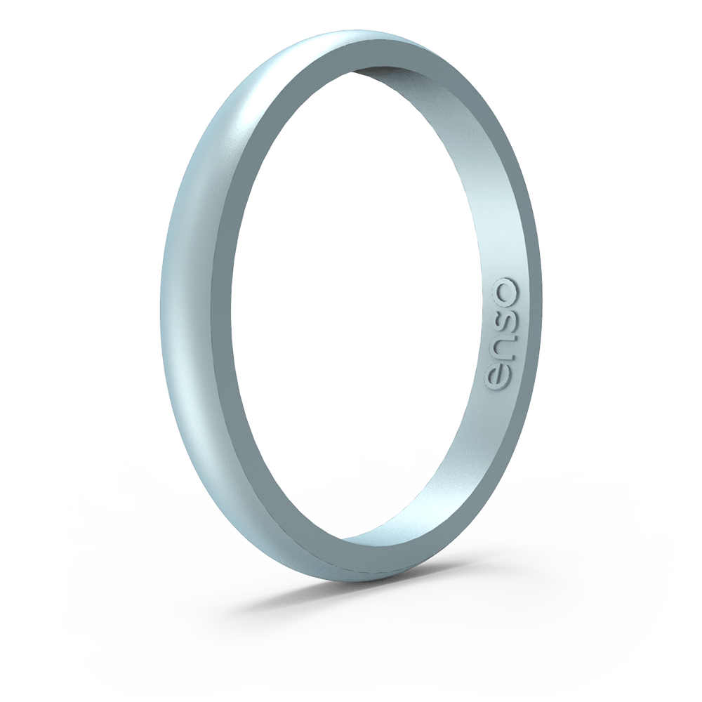 Enso Rings Halo Elements Silicone Ring – Stackable Wedding Engagement Band  – Thin Minimalist Band – 2.54mm Wide, 1.5mm Thick