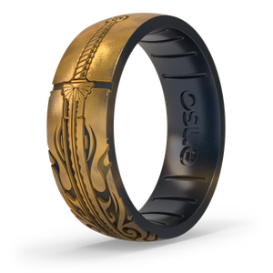 Image of Legacy Blade Ring - Black Pearl & Distressed Gold.