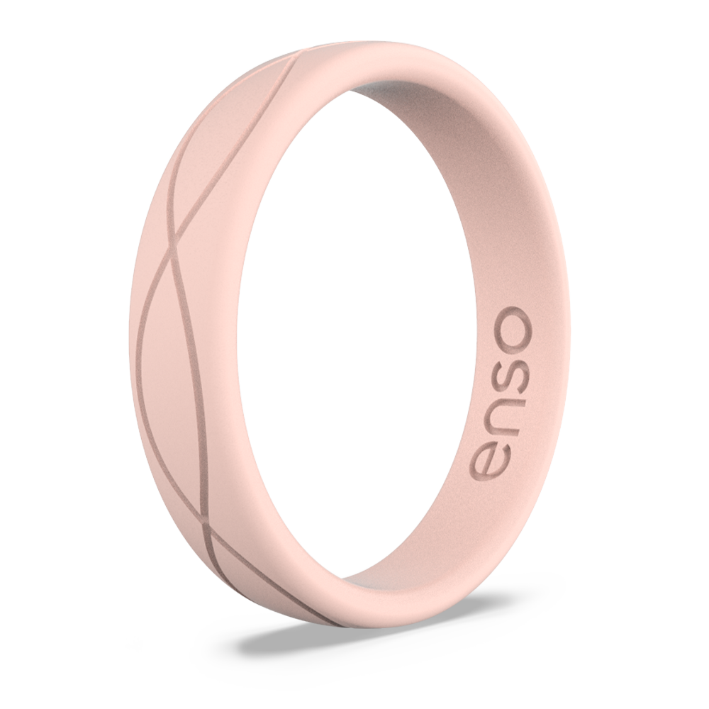 Enso Rings Dualtone Series Silicone Ring - Pink Sand/Misty Grey - 12