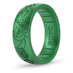 Image of Stitch & Angel Ring - Iridescent green.