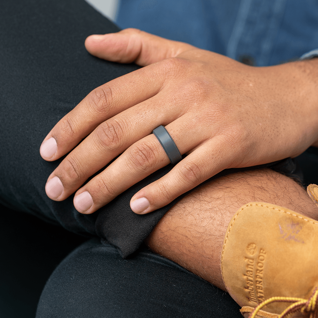 Enso Rings Classic Bevel Series Silicone Ring - Slate - 13
