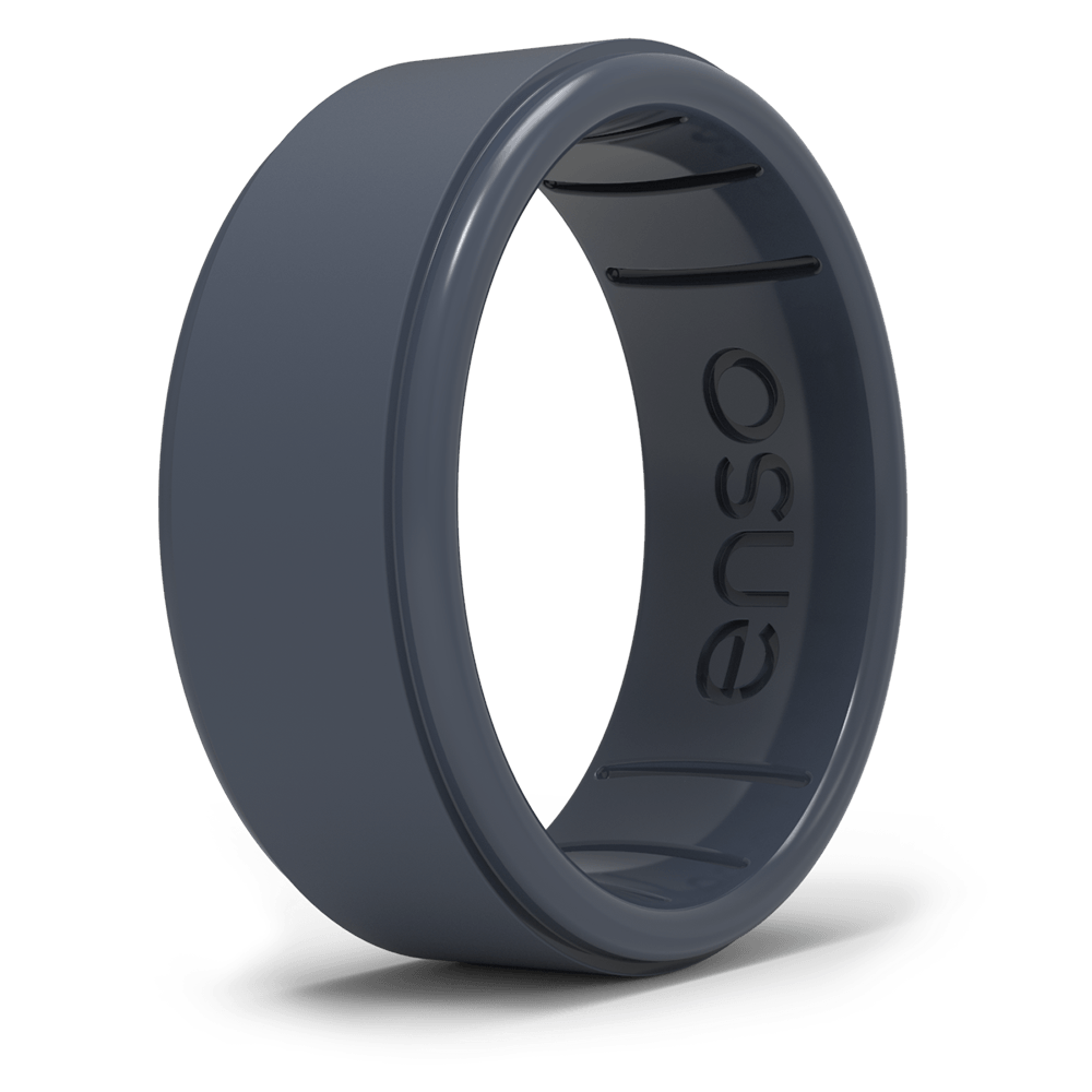 Enso Rings Classic Bevel Series Silicone Ring - Slate - 13