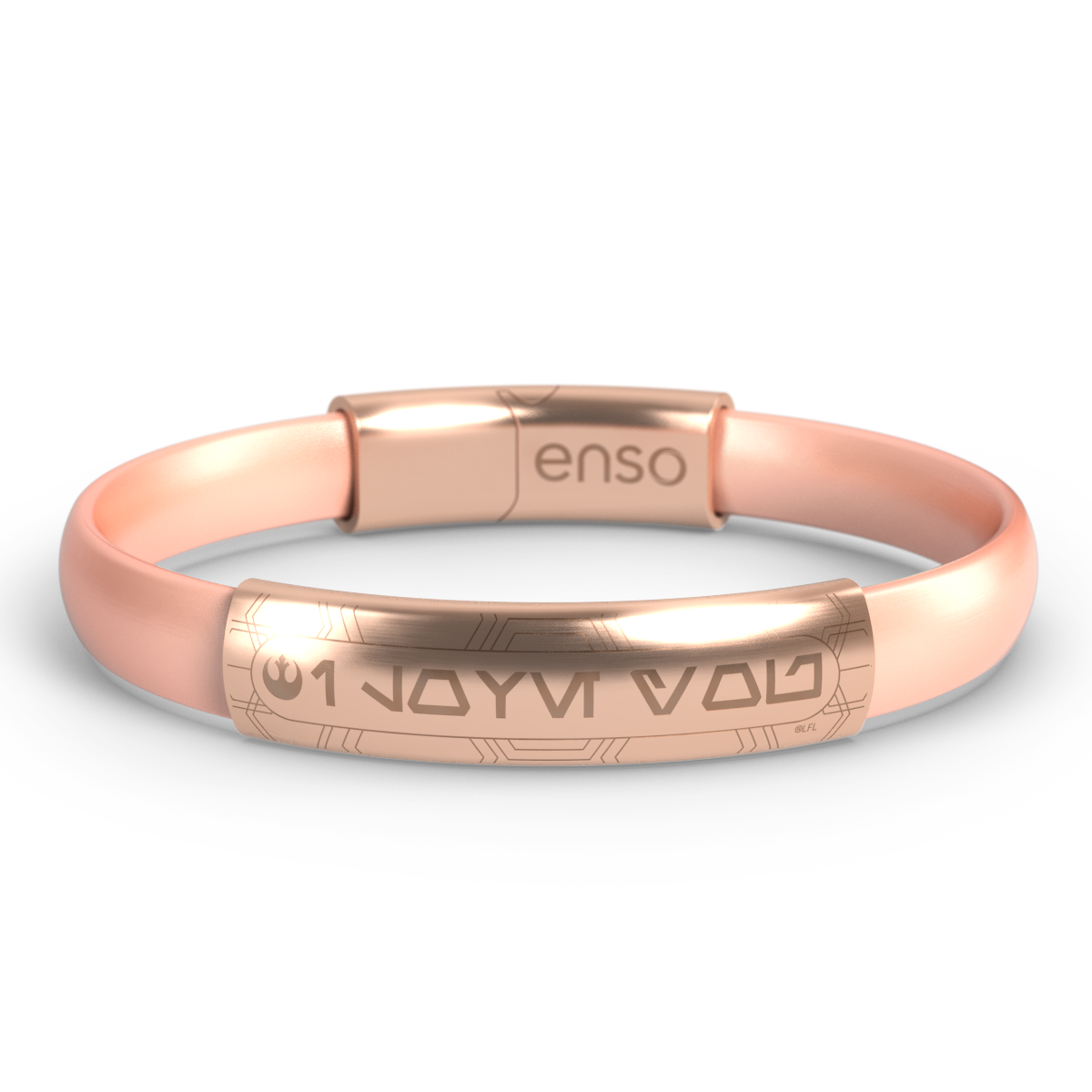 Enso Rings Star Wars Silicone Bracelet | I Love You (Aurebesh) - Rose Gold | Size Large