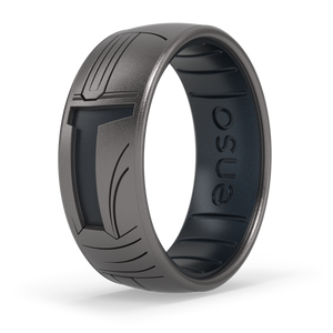 Image of The Mandalorian™ Ring - Metallic dark Gray outer ring with hints of silver etched to reveal a metallic true black inner ring.