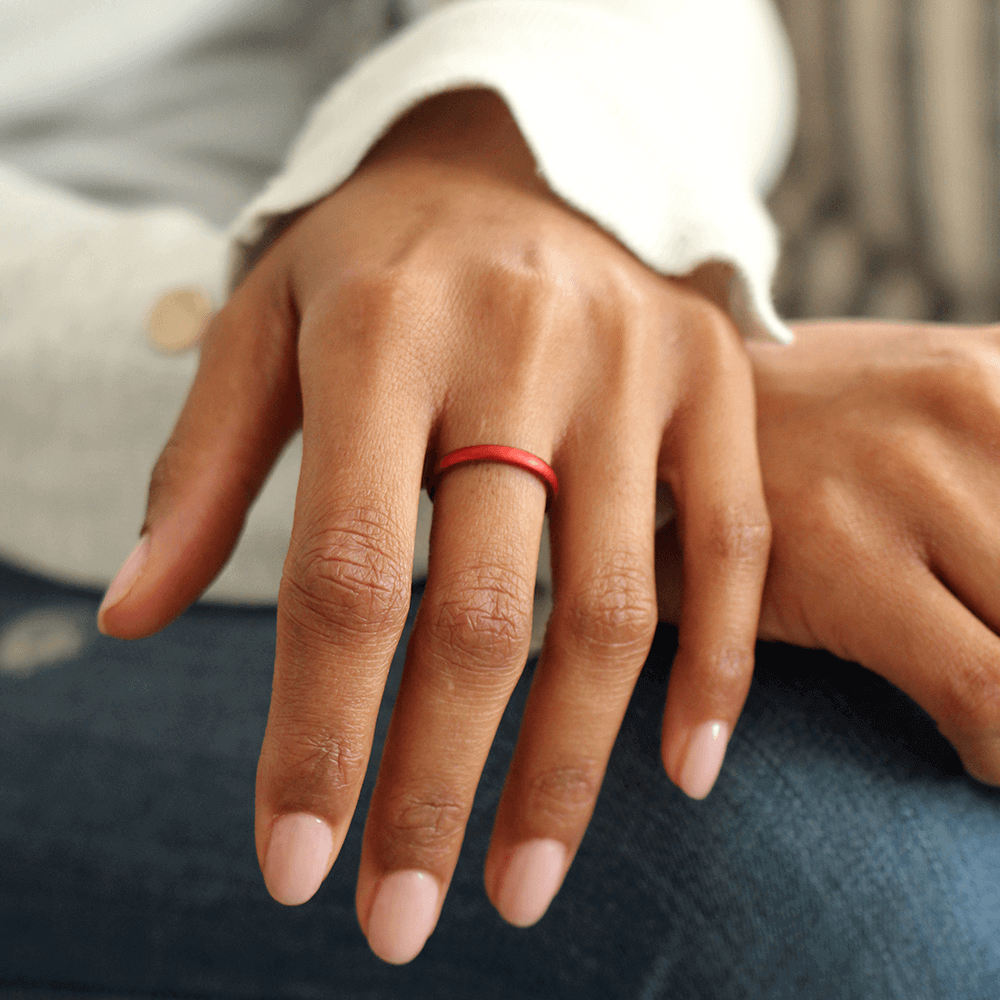 Enso Rings DC Silicone Rings | Superman - Sapphire/Ruby | Size 8