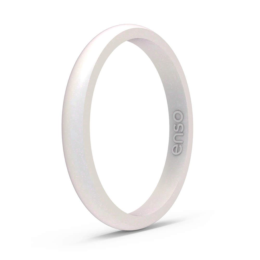 Enso Rings Thin Birthstone Series Silicone Ring - 4 - Opal