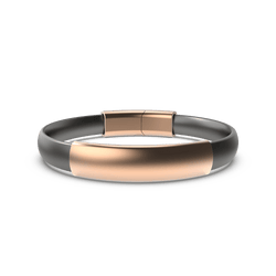 MOD Silicone Bracelet - Platinum Band w/Brushed Rose Gold Sleeve & Clasp