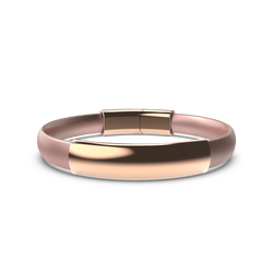 MOD Silicone Bracelet - Rose Gold Band w/Polished Rose Gold Sleeve & Clasp