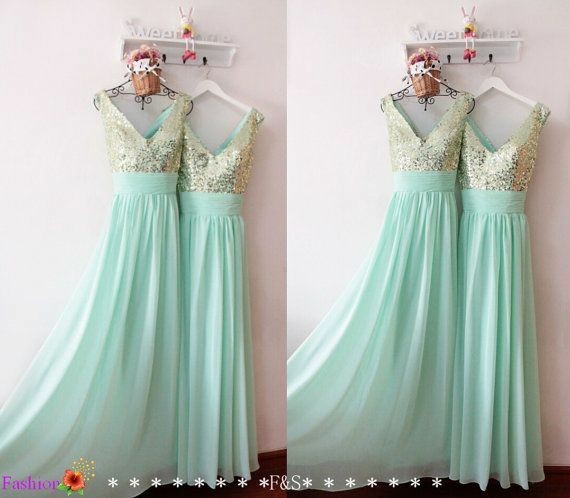 bridesmaid gown mint green