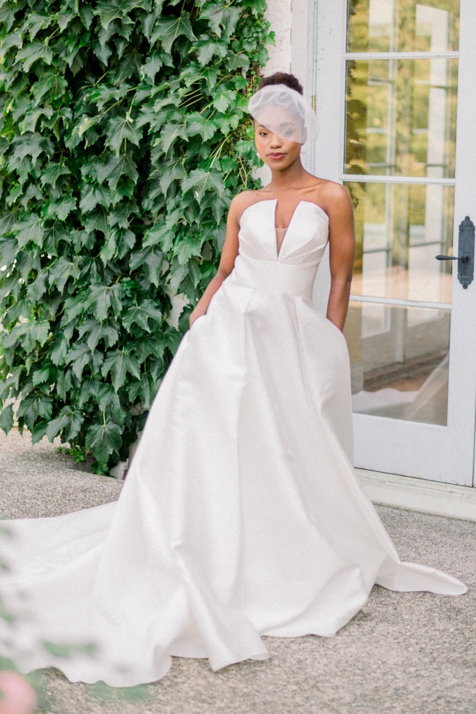 A-line Satin Bridal Dresses with Illusion-insert – loveangeldress