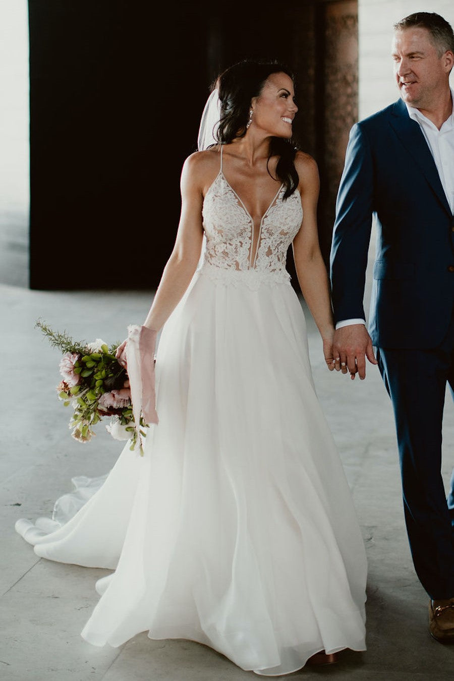 A-line Summer Bridal Gown with Lace Bodice – loveangeldress