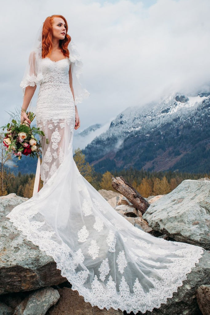 sheer skirt wedding