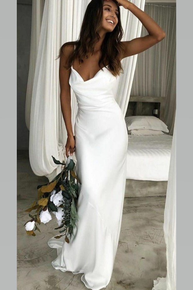 simple silk wedding dress