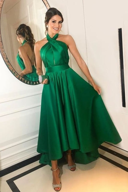 Slim Short Green Prom Dress with Double Straps