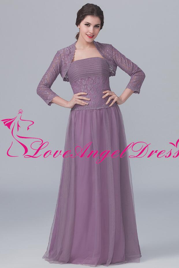 Dusty Purple Tulle Lace Mother of the Brides Dresses with Jacket ...